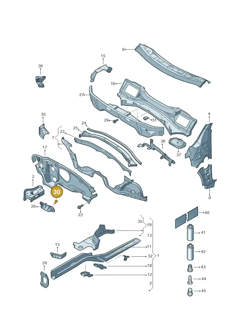 N90833102 — Volkswagen Scirocco 2.0 (2014-2017) diagram 786803000, position 30