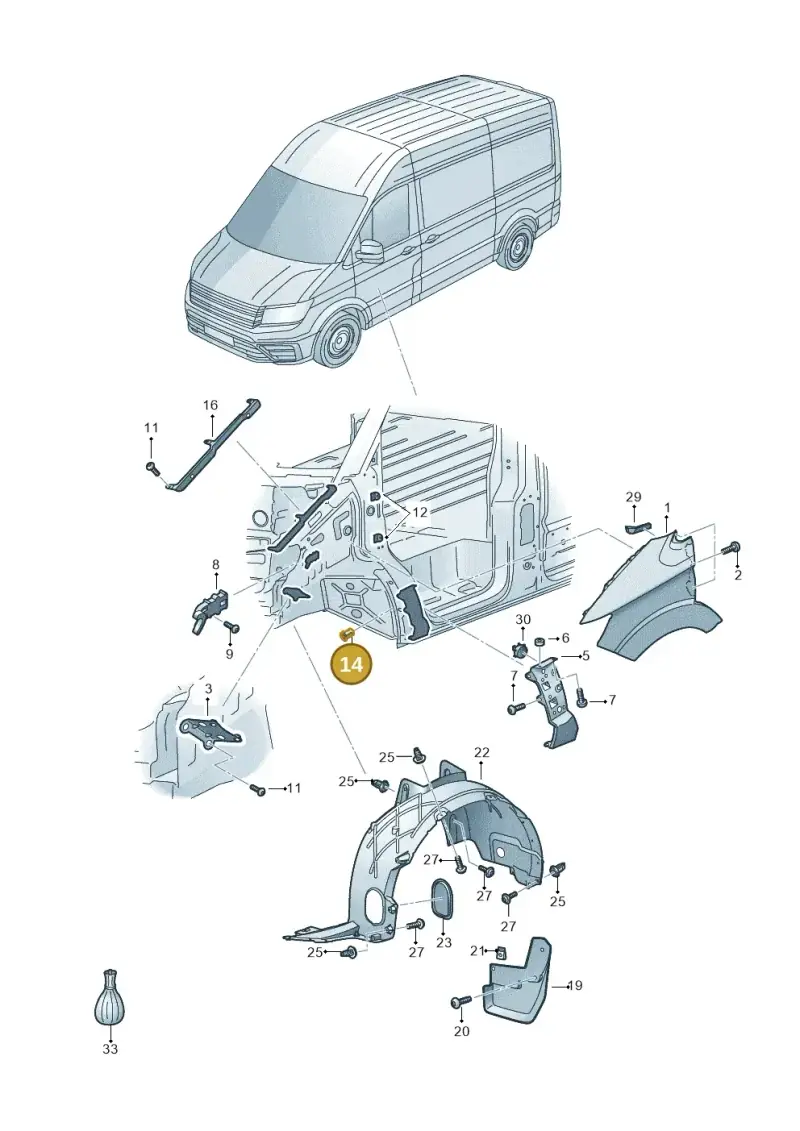 N90833801 — Volkswagen E-Crafter 35 (2018-2024) diagram 599821000, position 14