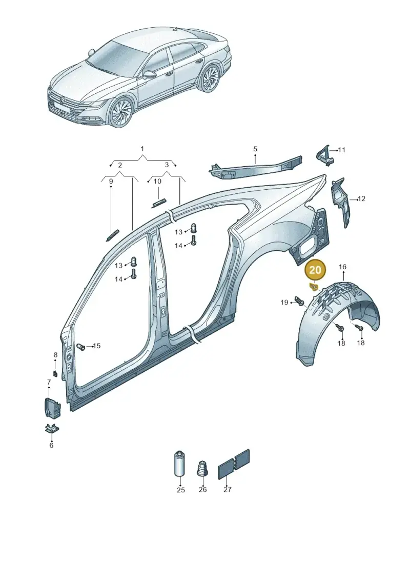 N90833801 — Volkswagen Arteon (2017-2023) diagram 828809700, position 20