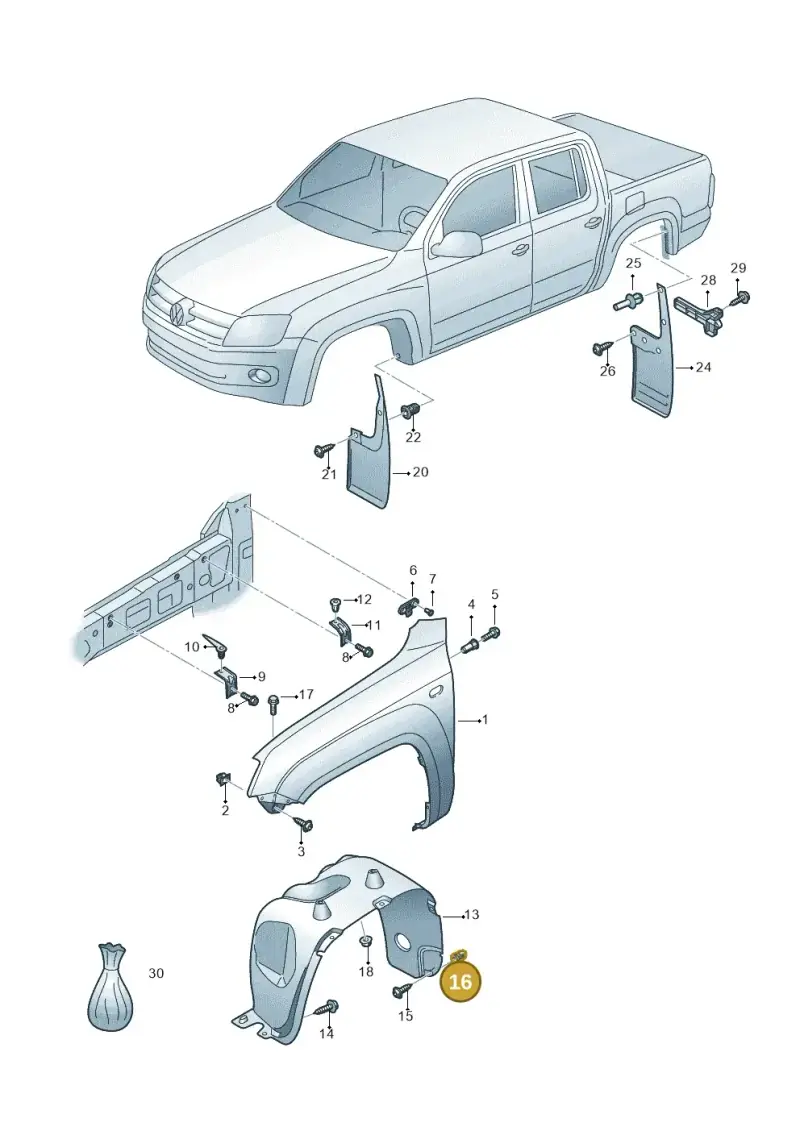 N90833801 — Volkswagen Amarok twin cab (2022-) diagram 894821000, position 16