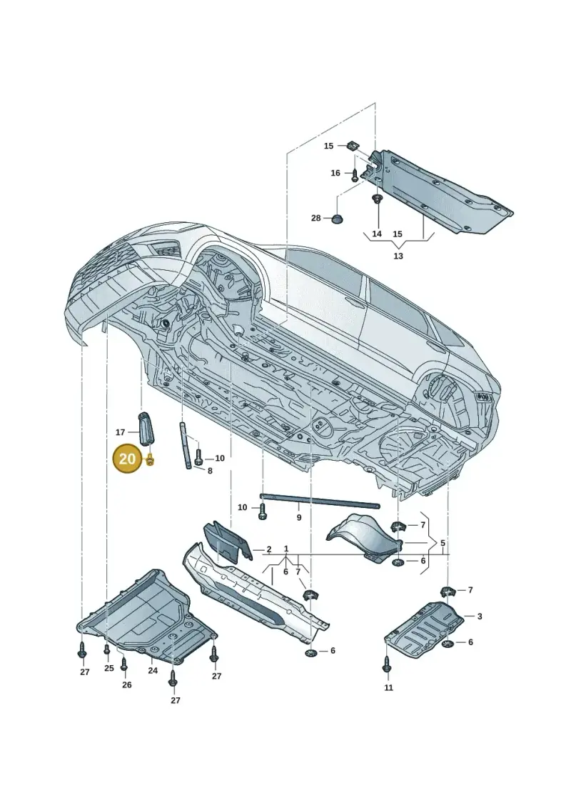 N90835704 — Volkswagen T-Roc convertible 1.5 (2019-2024) diagram 2gk825000, position 20