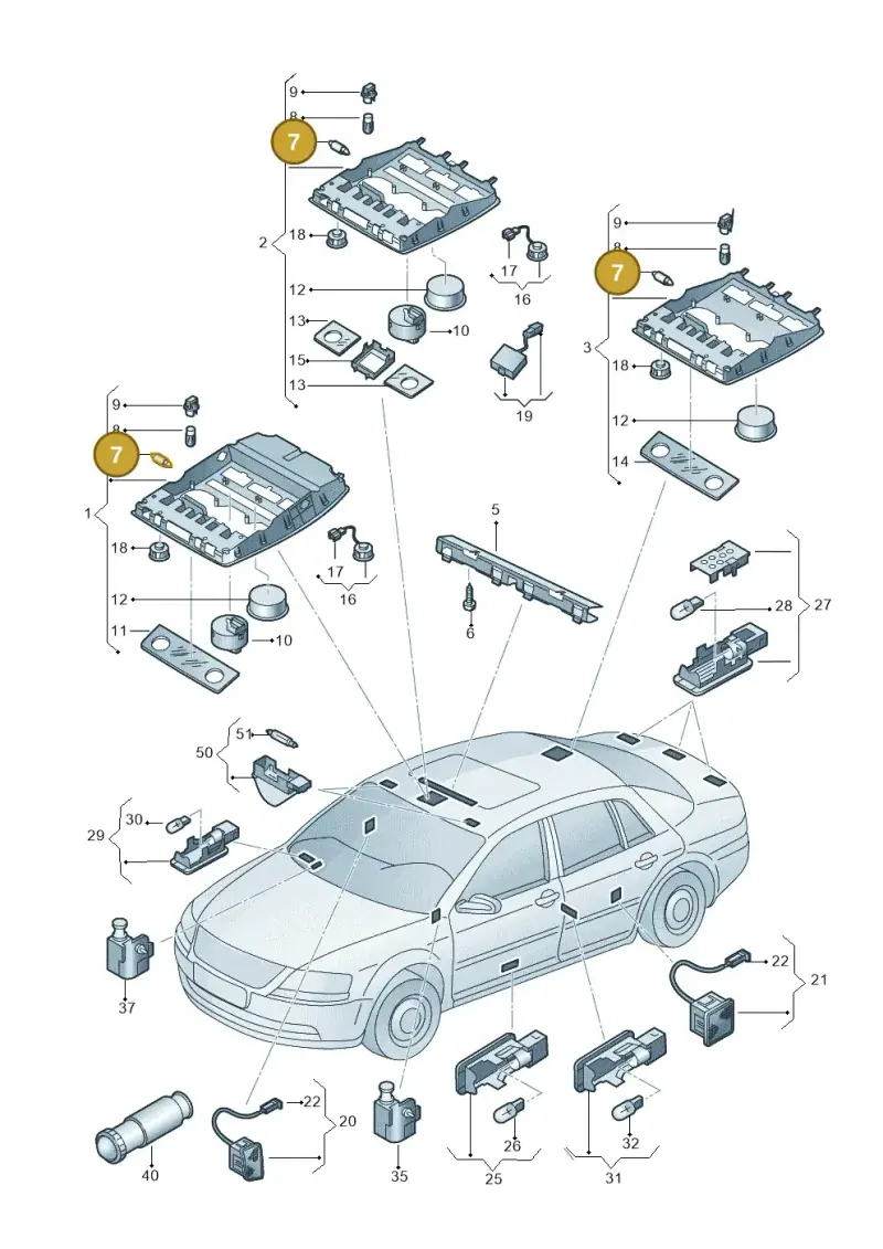 N90841101 — Volkswagen Phaeton 4motion (2010-2016) diagram 258947000, position 7