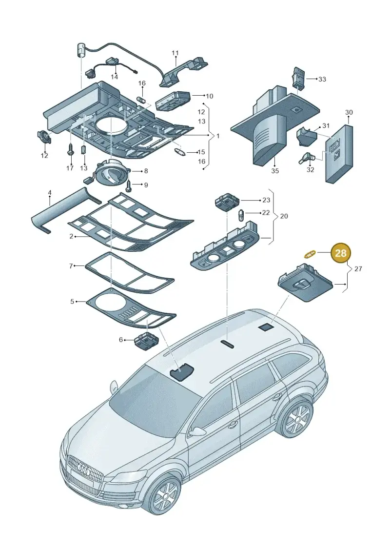 N90841101 — Audi Q7 qu. 3.0 TDI (2009-2015) diagram 493947000, position 28