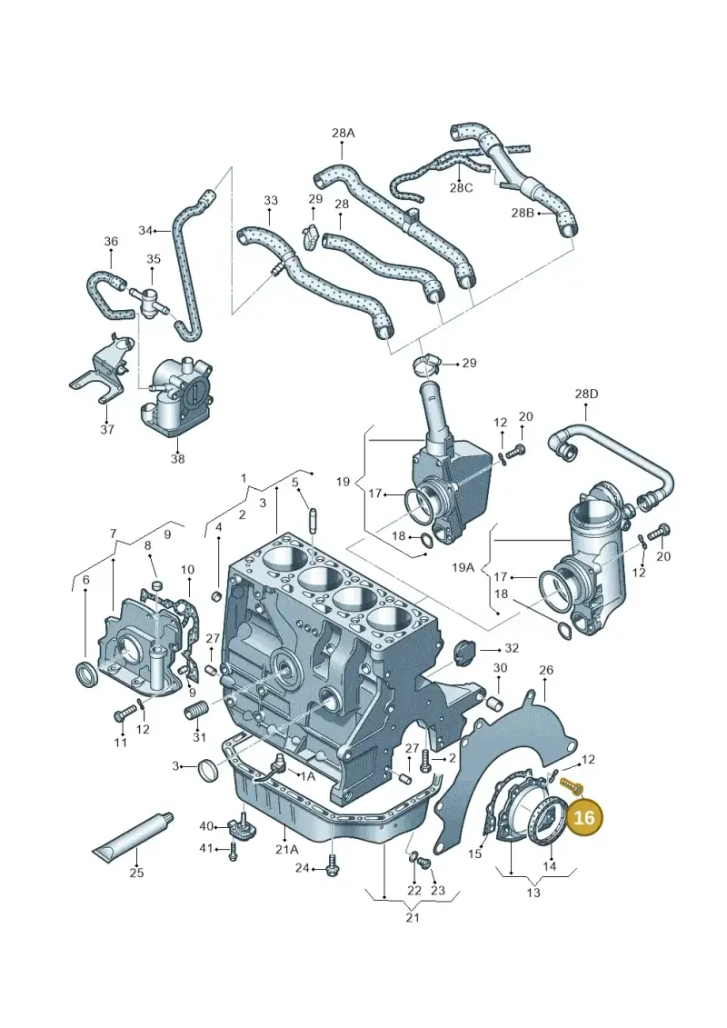 N90842401 — Volkswagen LUPO/3L TDI (1998-2003) diagram 231103050, position 16