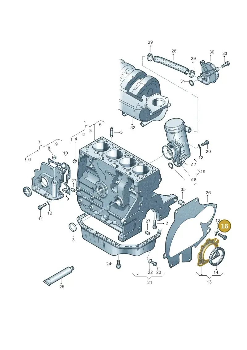 N90842401 — Volkswagen LUPO/3L TDI (1998-2003) diagram 231103100, position 16