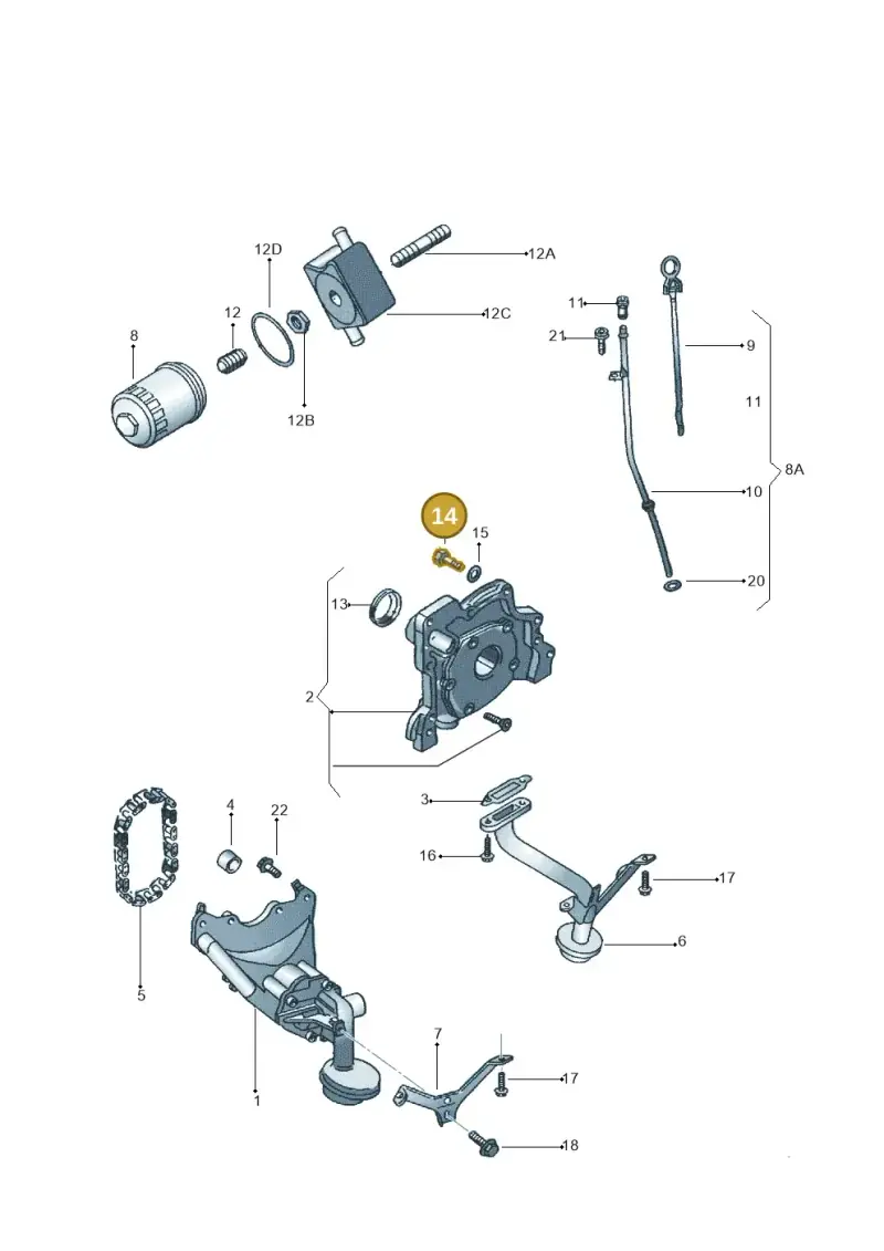 N90842402 — Volkswagen Kombi (2011-) diagram 303115050, position 14