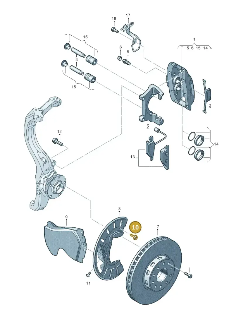 N90842903 — Volkswagen Phaeton 4motion (2010-2016) diagram 667615530, position 10