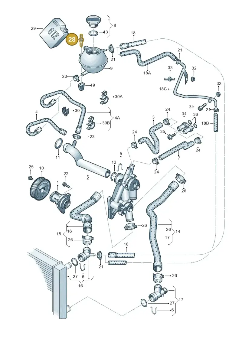 N90847201 — Volkswagen Polo (2008-2009) diagram 253121200, position 28