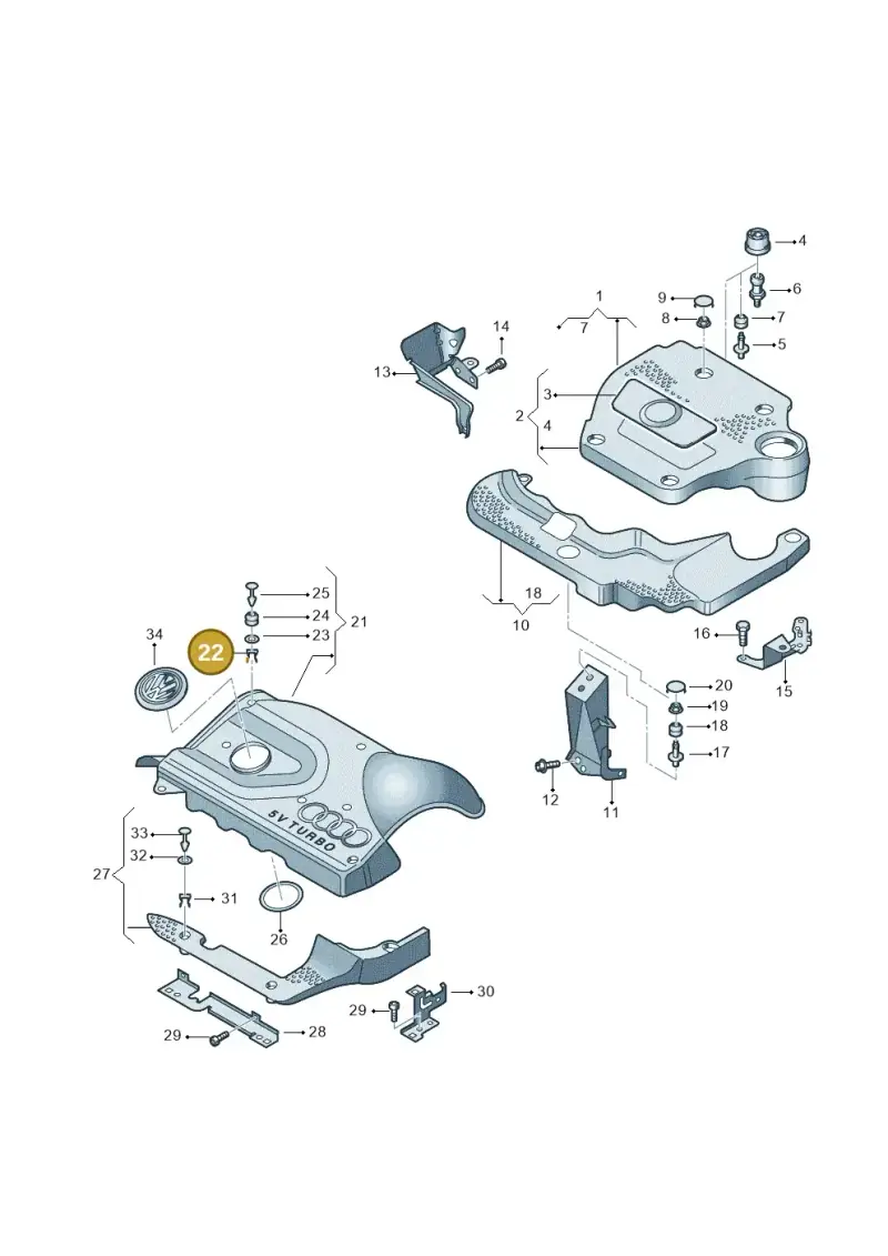 N90847501 — Volkswagen Jetta/Wagon (2002-2006) diagram 266103700, position 22