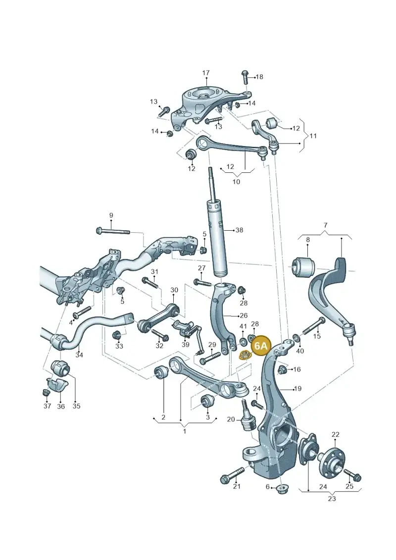 N90848404 — Audi Q5 qu. 2.0 TDI (2008-2012) diagram 620407000, position 6A