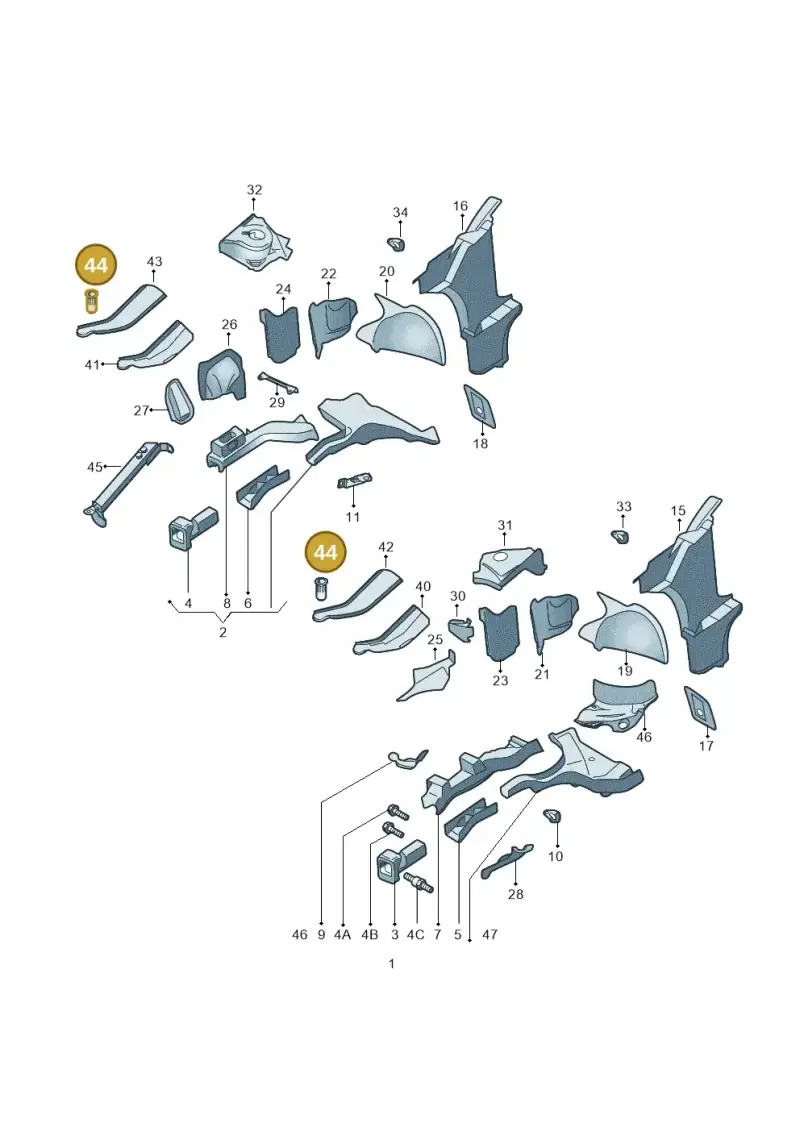 N90859402 — Audi TTS Coupe 2.0 (2010-2014) diagram 609803000, position 44