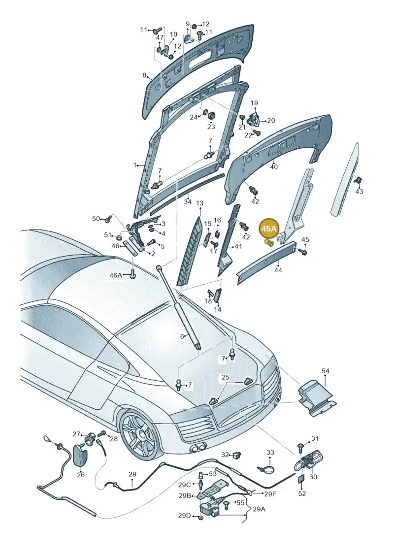 N90859402 — Audi R8 qu. 5.2 (2012-2015) diagram 618827000, position 45A
