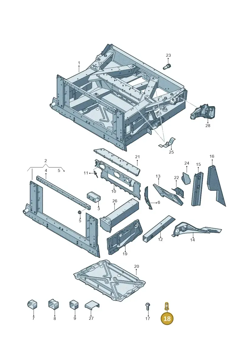 N90859402 — Audi R8 Spyder (2015-2024) diagram 872803000, position 18