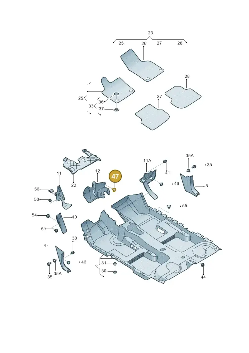 N90861801 — Volkswagen Jetta 2.0 (2015-2015) diagram 692863000, position 47