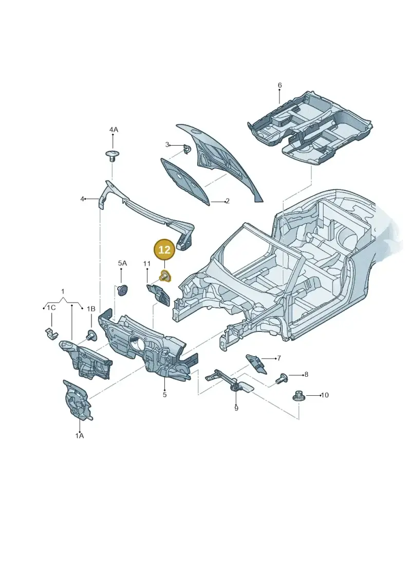 N90861801 — Volkswagen New beetle cabriolet (2016-2019) diagram 716863200, position 12