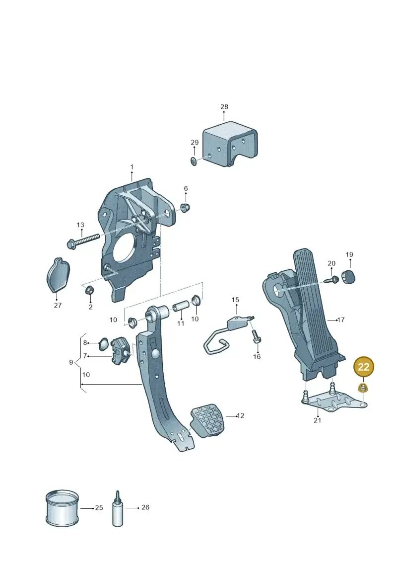 N90878602 — Volkswagen Caddy kombi (2015-2020) diagram 649721700, position 22