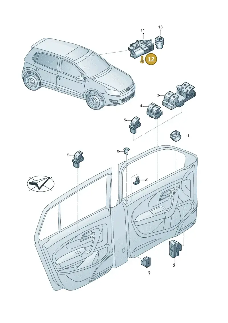 N90884801 — Volkswagen Polo 1.4 BlueMotion (2014-2017) diagram 773959050, position 12