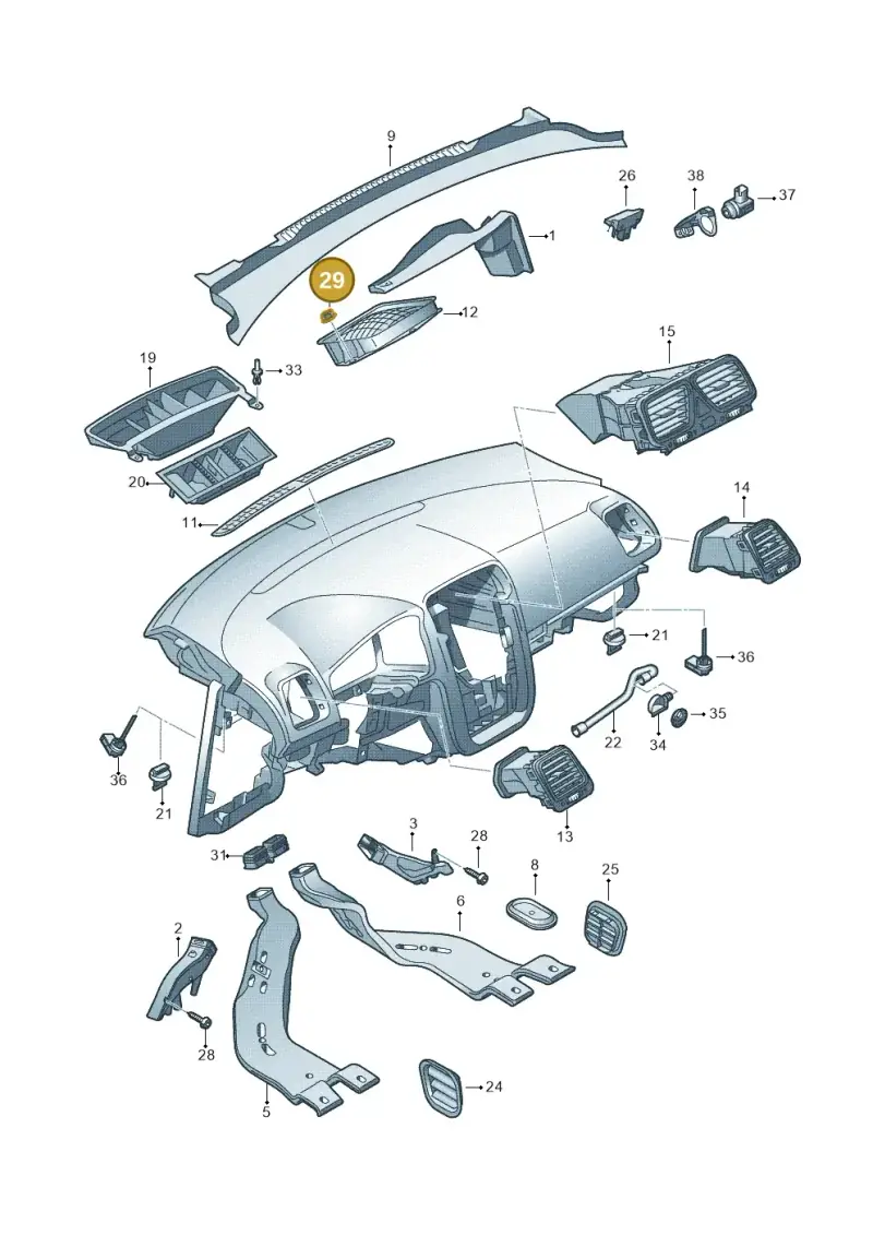 N90887702 — Volkswagen EOS-Cabriolet-Coupe (2006-) diagram 482819300, position 29