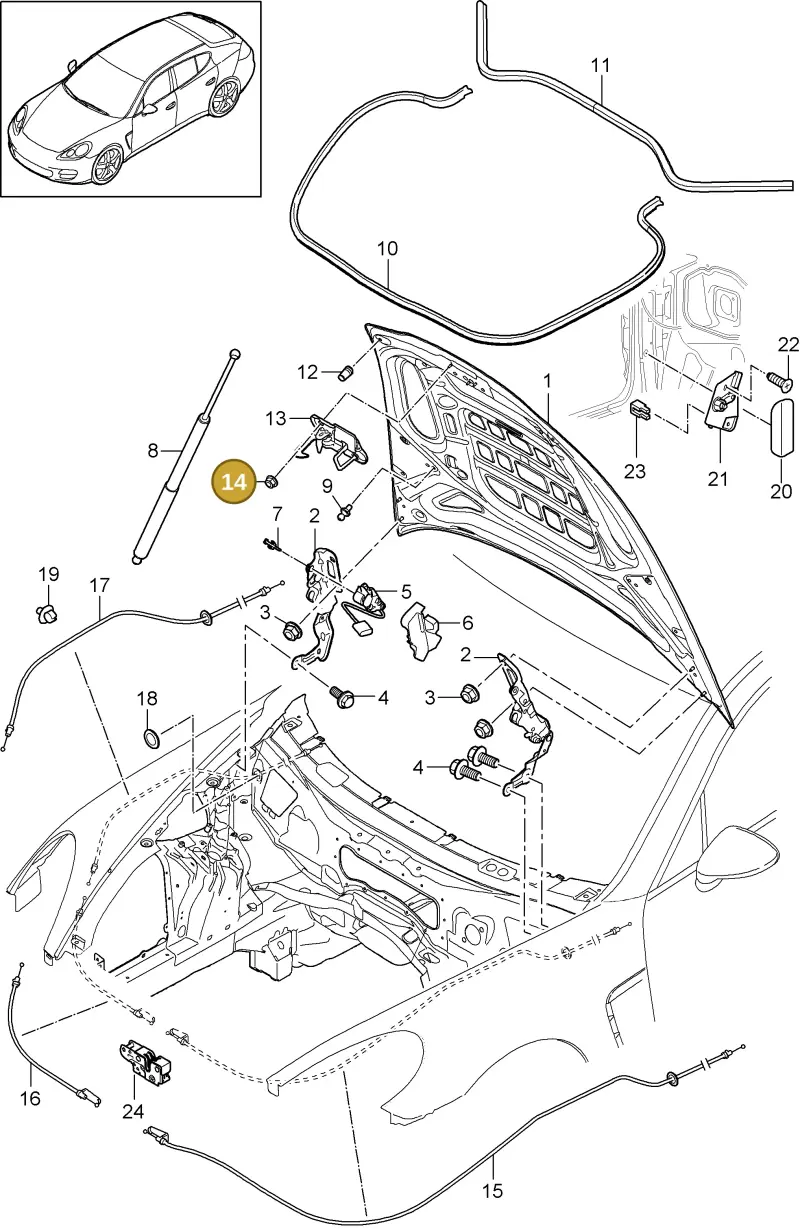 N90887702 — Porsche Panamera (2009-2016) diagram p35803000, position 14