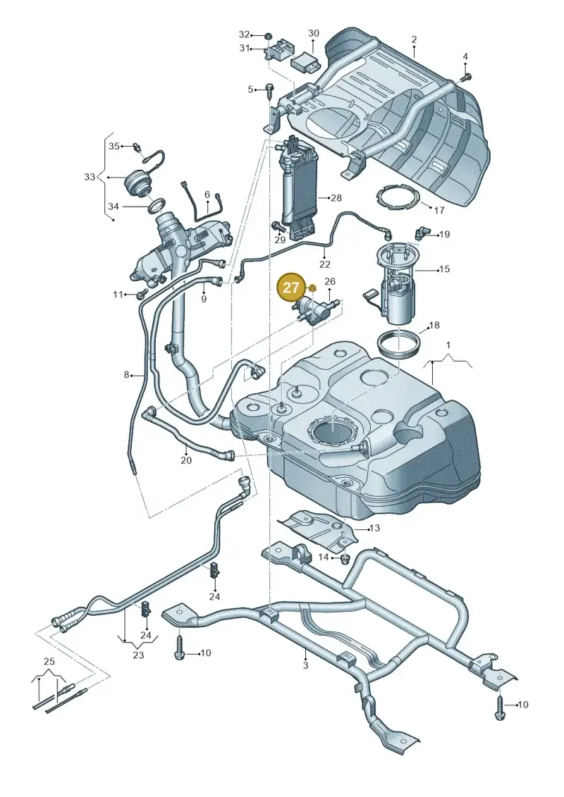 N90887704 — Volkswagen Tiguan 2.0 (2023-) diagram 884201050, position 27