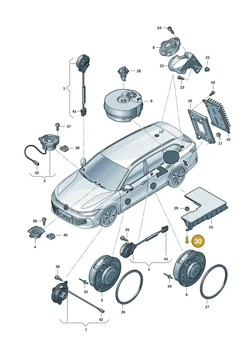 N90889502 — Volkswagen Passat estate (2023-) diagram 3j0035350, position 30