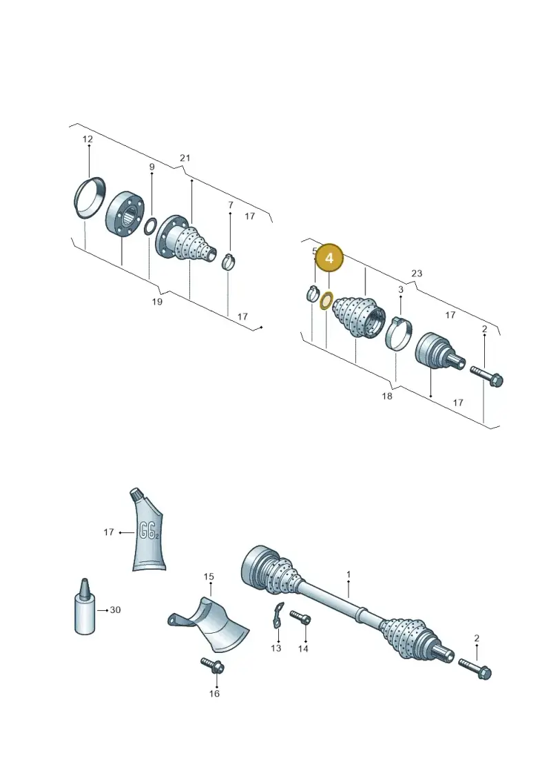 N90890001 — Audi A4 Av. Allroad (2008-2016) diagram 636501020, position 4
