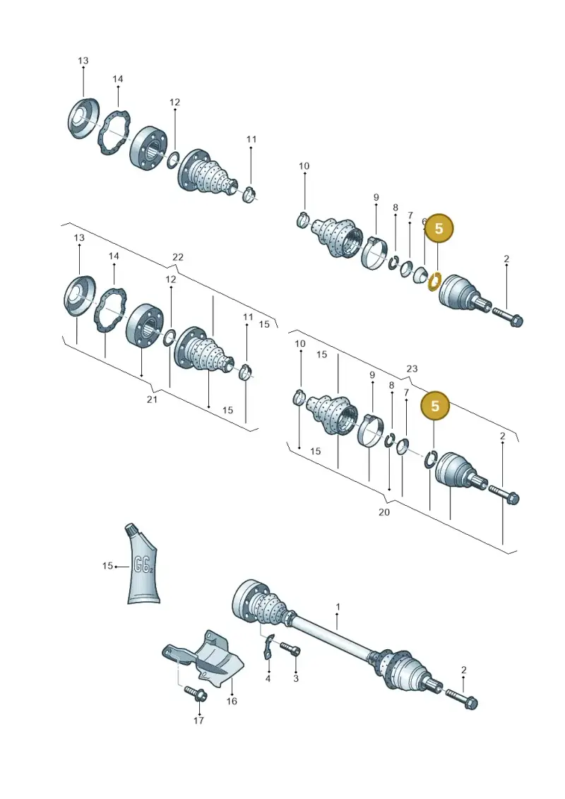 N90890001 — Audi R8 qu. 5.2 (2012-2015) diagram 258501100, position 5