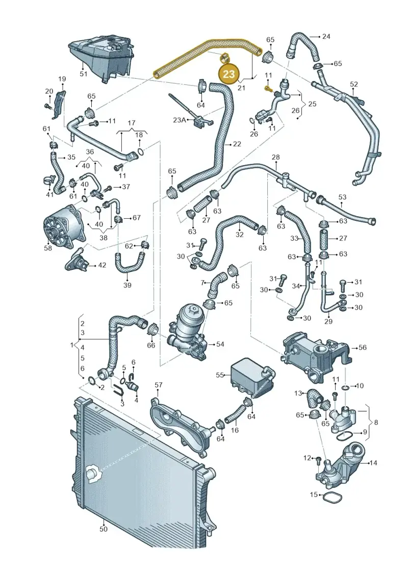 N90894701 — Audi Q7 qu. 3.0 TDI (2009-2015) diagram 675121190, position 23