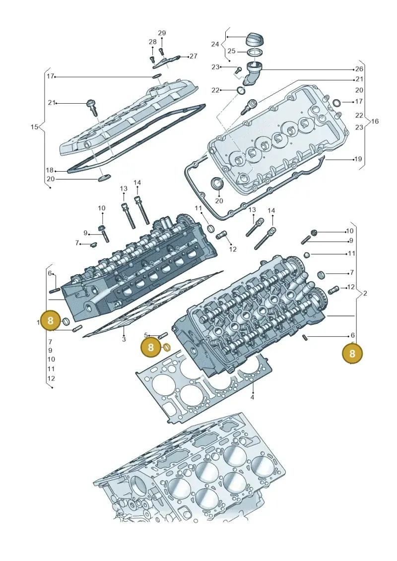 N90898202 — Volkswagen Phaeton 4motion (2010-2016) diagram 258103600, position 8