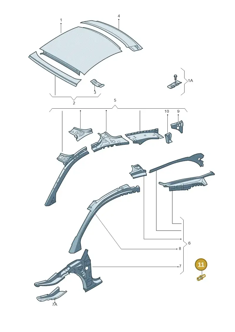 N90898602 — Audi TTS Coupe 2.0 (2010-2014) diagram 609817000, position 11