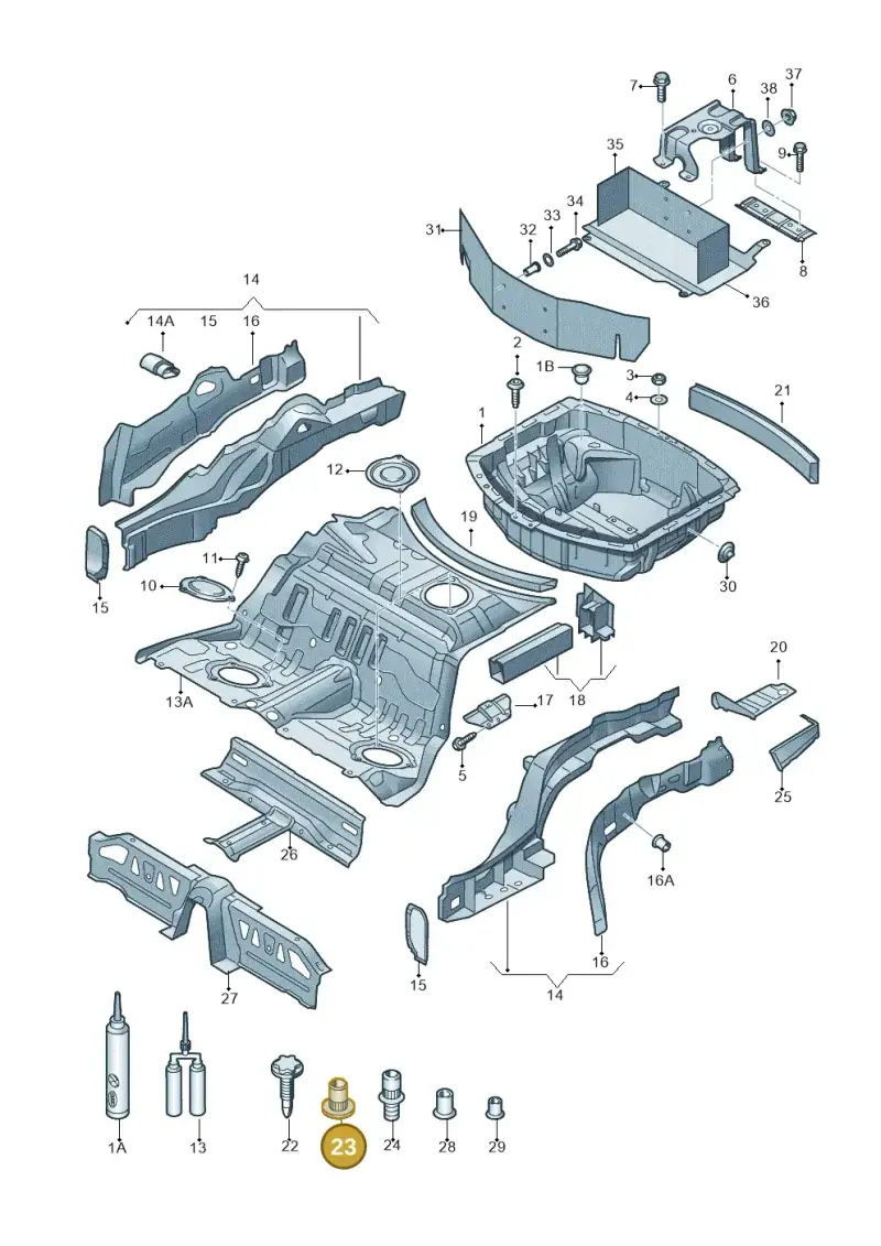 N90898602 — Audi A8 (2013-2018) diagram 696803250, position 23