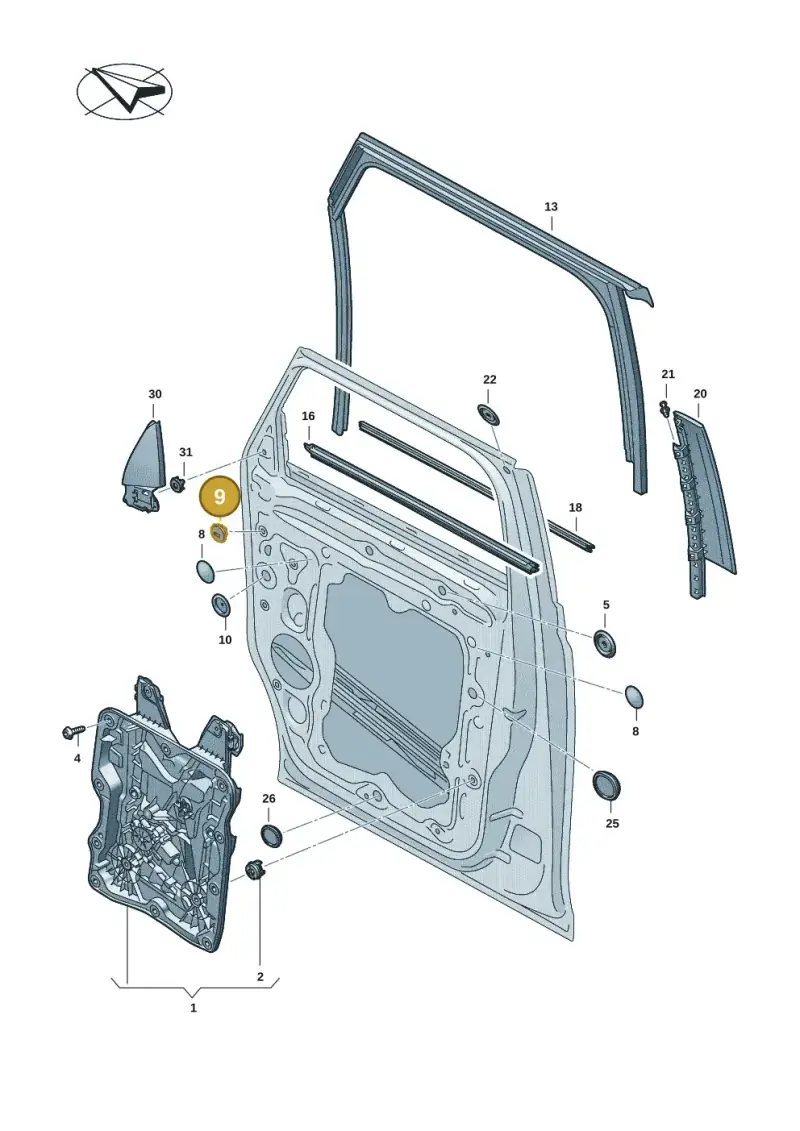 N90908701 — Volkswagen ID.Buzz (2022-) diagram 15a837500, position 9