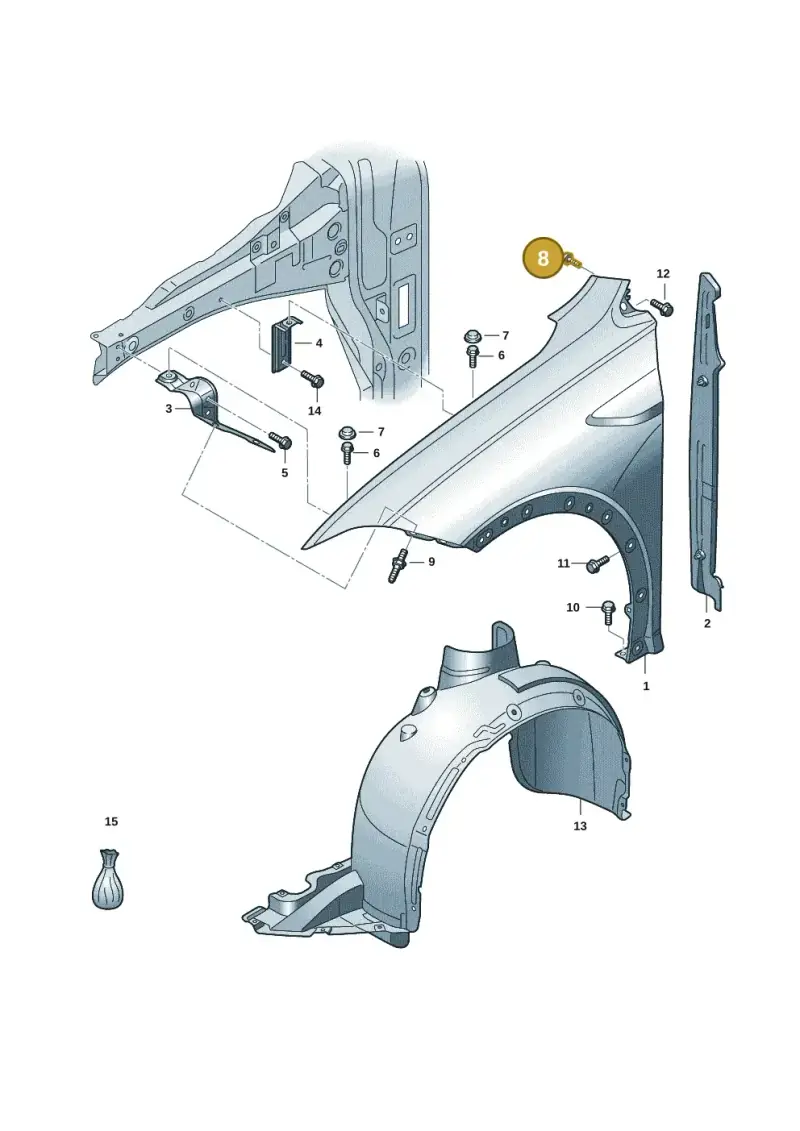 N90910102 — Volkswagen Taigo (2021-2024) diagram 2f0821000, position 8
