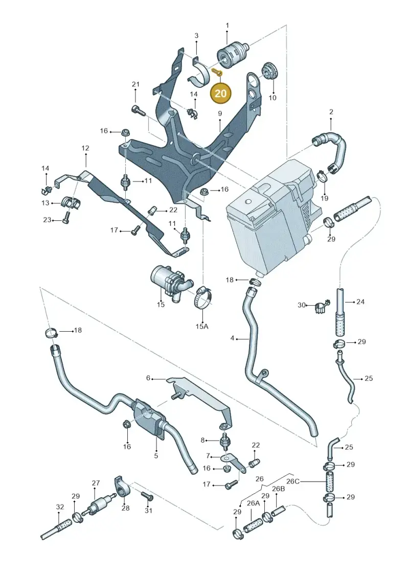 N90911701 — Volkswagen Touareg (2005-2006) diagram 274819450, position 20