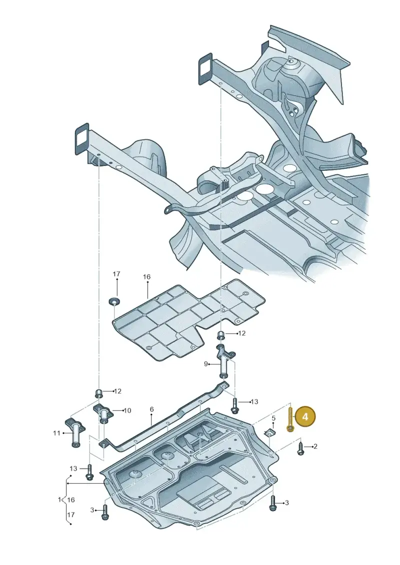 N90914402 — Volkswagen Passat CC (2011-2016) diagram 460018000, position 4