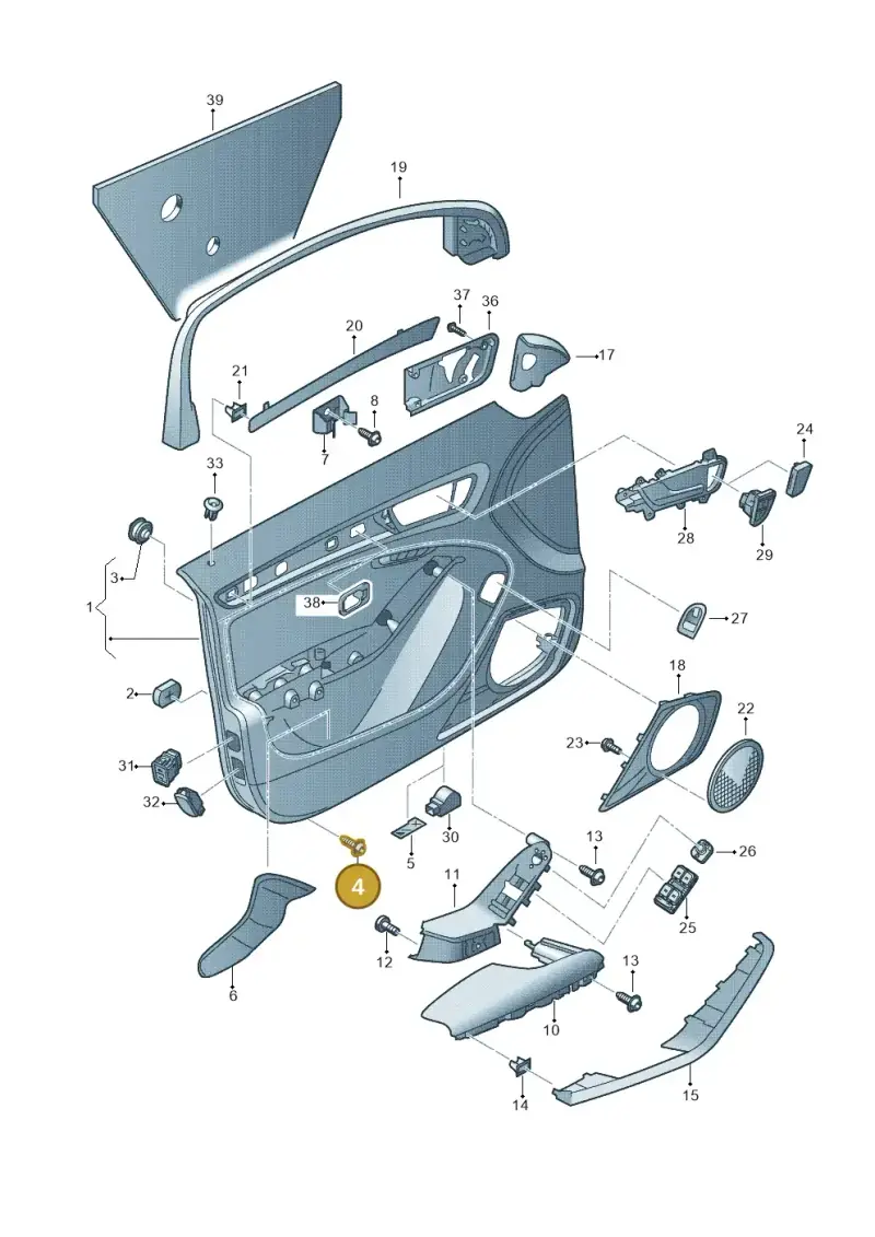 N90917104 — Audi RS4 Av. qu. 4.2 (2012-2015) diagram 636867000, position 4
