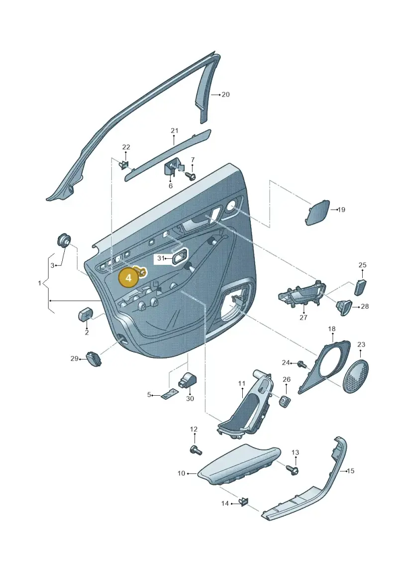 N90917104 — Audi RS4 Av. qu. 4.2 (2012-2015) diagram 636867400, position 4