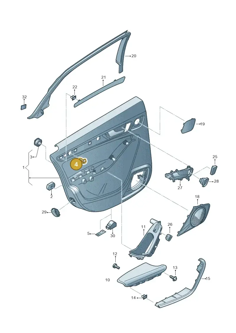 N90917104 — Audi A4 av. 2.0 tdi (2011-2015) diagram 736867400, position 4