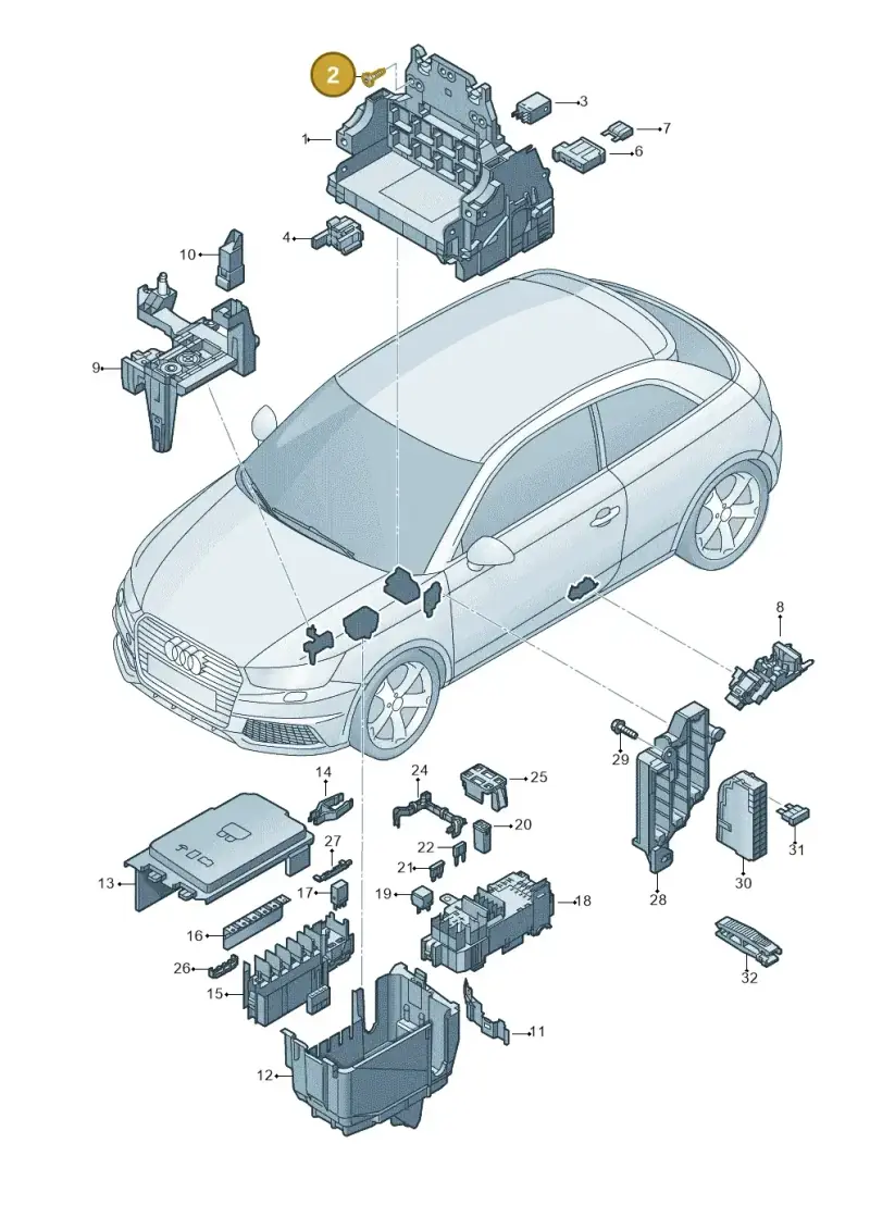 N90917201 — Audi A1 Sportback (2014-2018) diagram 792937000, position 2