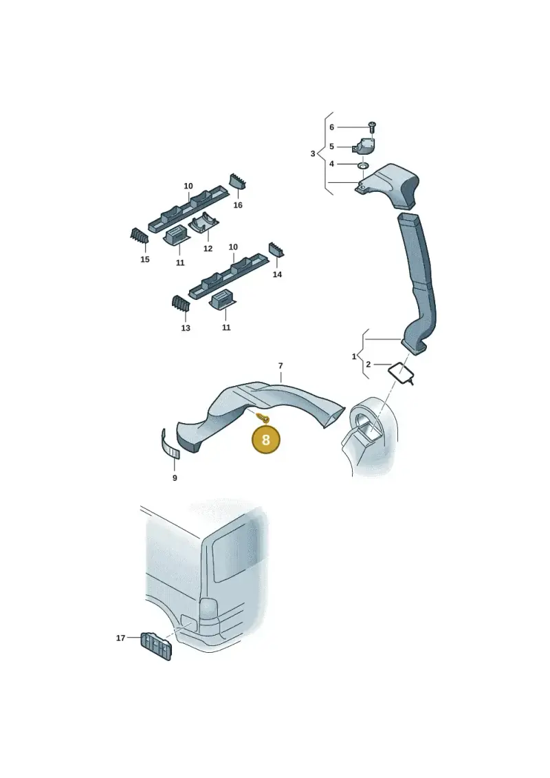 N90918701 — Volkswagen Transport. multivan (2019-2024) diagram 7em819350, position 8