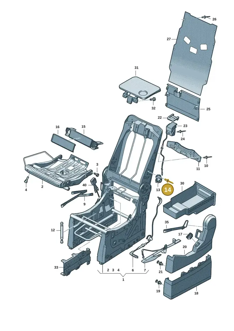N90923602 — Volkswagen Multivan (2021-) diagram 7t0885050, position 14