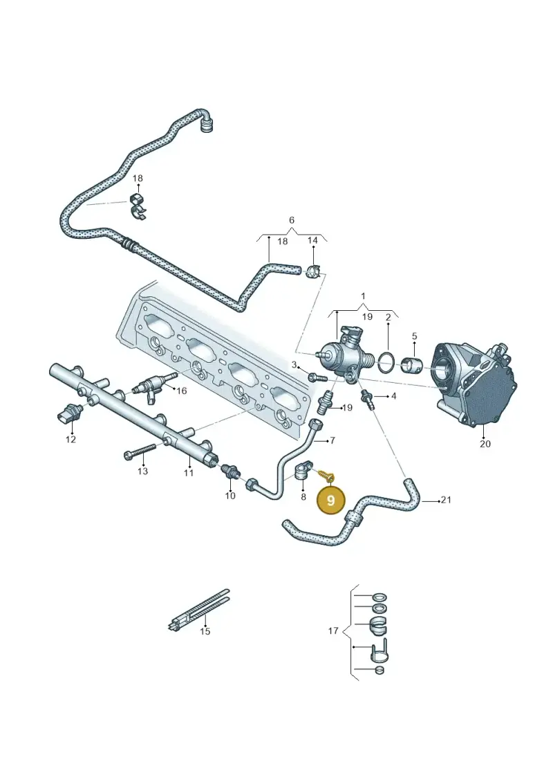 N90925202 — Volkswagen Golf 2.0 (2016-2020) diagram 884133550, position 9