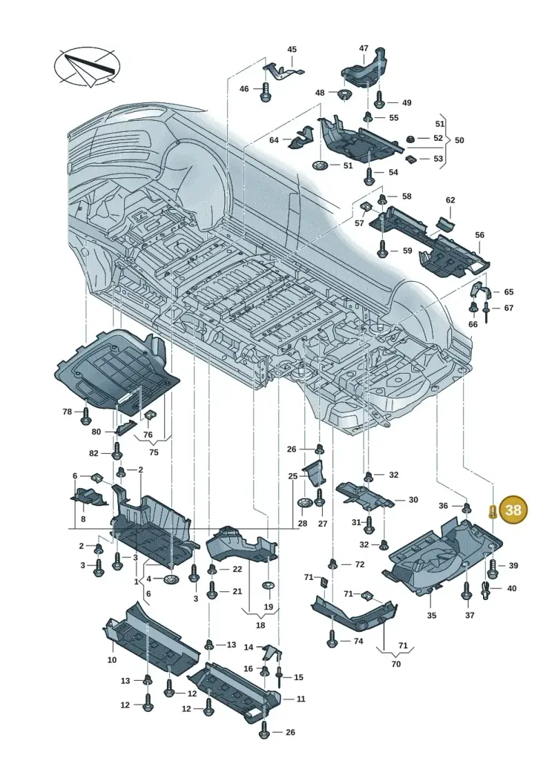 N90927801 — Volkswagen Transport. multivan (2019-2024) diagram 7em825000, position 38