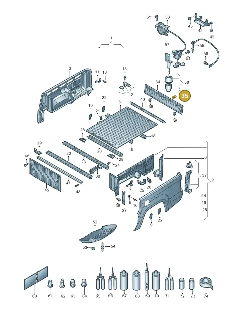 N90927801 — Volkswagen Amarok twin cab (2022-) diagram 894801000, position 35