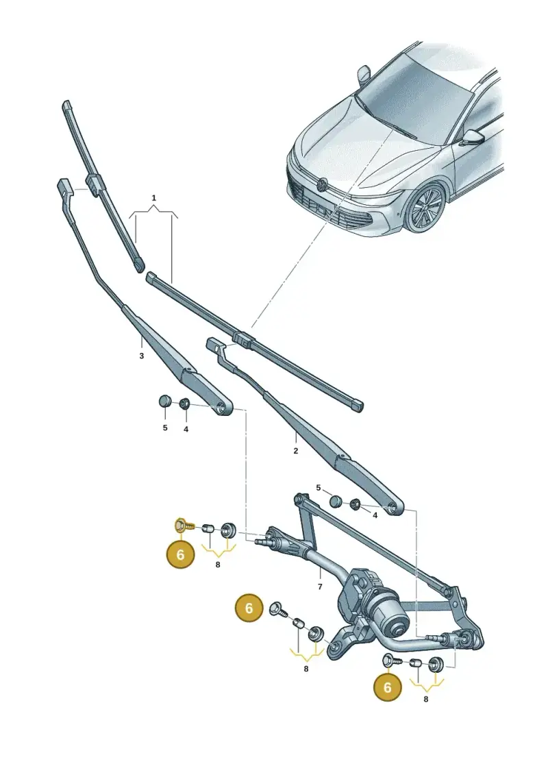 N90928702 — Volkswagen Passat estate (2023-) diagram 3j0955000, position 6