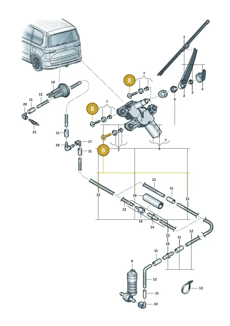 N90928702 — Volkswagen Multivan (2021-) diagram 7t0955300, position 8