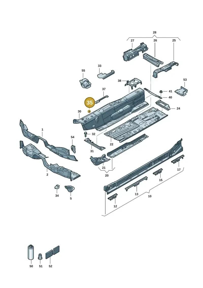 N90929304 — Volkswagen Golf 2.0 BlueMotion (2019-2024) diagram 5h0803005, position 35