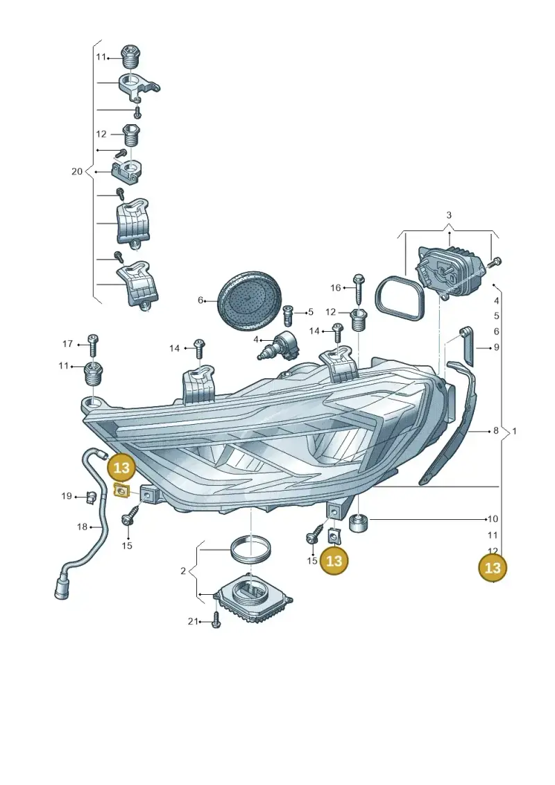 N90931301 — Audi A1 Sportback (2018-2025) diagram 592941050, position 13