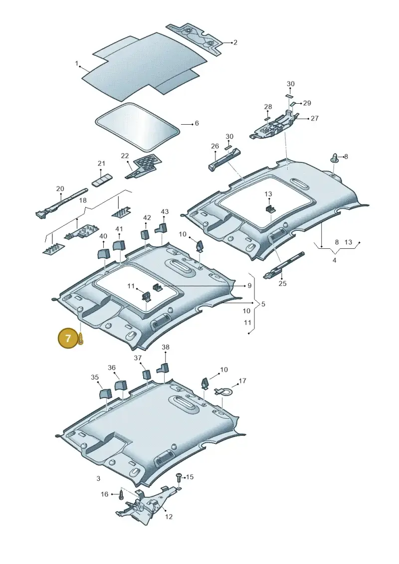 N90931402 — Audi A5 Sportback (2011-2017) diagram 620867550, position 7