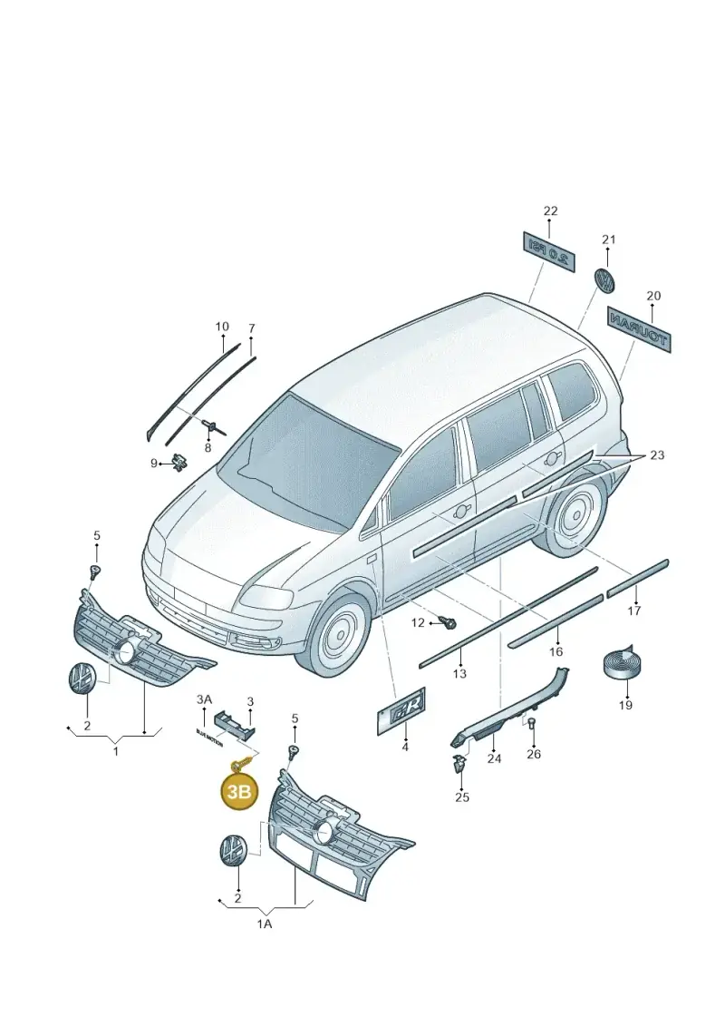 N90935902 — Volkswagen Touran 1.9 (2008-2010) diagram 409853000, position 3B